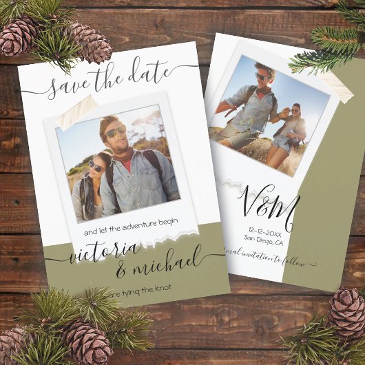 Rustic Wedding Adventure Foto Opslaan datum Kaart