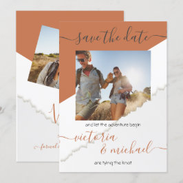 Rustic Wedding Adventure Foto Opslaan datum Kaart