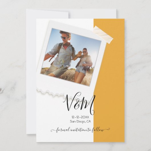 Rustic Wedding Adventure Foto Opslaan datum Kaart (Achterkant)