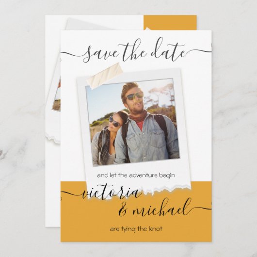 Rustic Wedding Adventure Foto Opslaan datum Kaart (Voorkant / Achterkant)