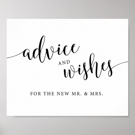 Rustic Wedding Advice and Wishes Sign Poster (Voorkant)