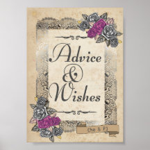 Rustic Wedding Advice and Wishes Sign