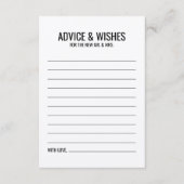 Rustic Wedding Advice en Wishes Kaart (Voorkant)