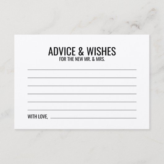 Rustic Wedding Advice en Wishes Kaart (Voorkant)