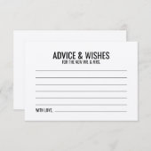 Rustic Wedding Advice en Wishes Kaart (Voorkant / Achterkant)