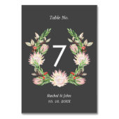 Rustic Wedding Australian Flowers Bold Font Grey Kaart (Voorkant)