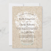 Rustic Wedding Baby's Breath Mason Jar Kaart (Voorkant)
