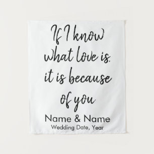 Rustic Wedding Back drop voor ontvangst op een bud Wandkleed