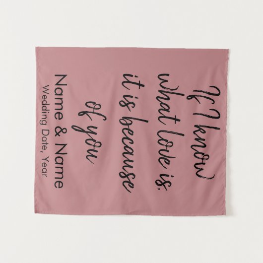 Rustic Wedding Back drop voor ontvangst op een bud Wandkleed (Voorkant (horizontaal))