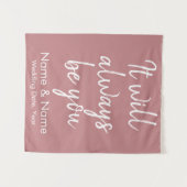 Rustic Wedding Backdrop Ceremony Dusty Roos Decor Wandkleed (Voorkant (horizontaal))