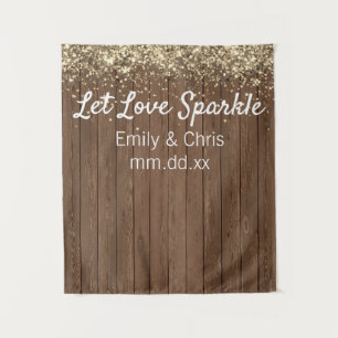 Rustic Wedding Backdrop, Let Love Gold Photo Booth Wandkleed