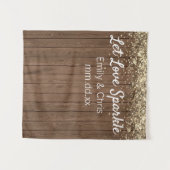 Rustic Wedding Backdrop, Let Love Gold Photo Booth Wandkleed (Voorkant (horizontaal))