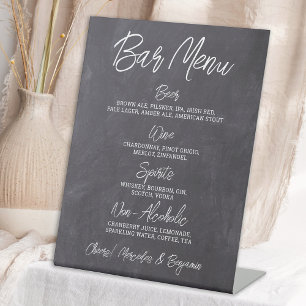 Rustic Wedding Bar - Gepersonaliseerd menu Drink Reclamebord Met Voetstuk