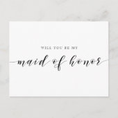 Rustic Wedding Be My Maid of Honor Uitnodiging Briefkaart (Voorkant)