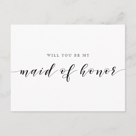 Rustic Wedding Be My Maid of Honor Uitnodiging Briefkaart (Voorkant)