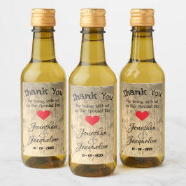 Rustic Wedding Bedankt Aangepaste namen Chic Mini Wijn Etiket