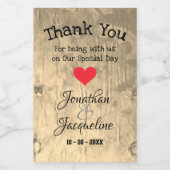 Rustic Wedding Bedankt Aangepaste namen Chic Mini Wijn Etiket (Enkel label)