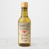 Rustic Wedding Bedankt Aangepaste namen Chic Mini Wijn Etiket (Voorkant)