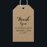 Rustic Wedding Bedankt Cadeaulabel<br><div class="desc">Een rustiek huwelijkscadeau label in Kraft papier. Wijzig de tekst eenvoudig naar wens om een elegant label te maken voor uw speciale dag. Kies het papier en de kleur van het touw in het optiemenu hierboven.</div>