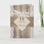 Rustic Wedding Beige White Lace Wood Burlap (Voorkant)