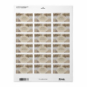 Rustic Wedding Beige White Lace Wood Burlap 2 Etiket (Full Sheet)