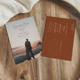 Rustic Wedding Bewaar de datumfoto Uitnodiging Briefkaart