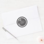 Rustic Wedding Black White Floral Sticker (Envelop)