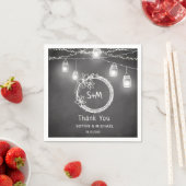 Rustic Wedding Black White Mason Jar Servet (Insitu)