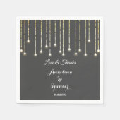 Rustic Wedding Black White String Lights Servet (Voorkant)