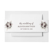 Rustic Wedding Bloemen Uitnodiging Buikband Uitnodigingen Wikkel (Voorkant Voorbeeld)