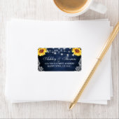 Rustic Wedding Blue Wood Lights Etiket (Insitu)