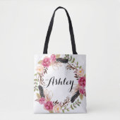 Rustic Wedding Bridesmaid Gift Boho Wedding Party Tote Bag (Voorkant)