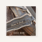 Rustic Wedding Brown country Western Horse Guest Notitieboek (Voorkant)