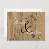 Rustic Wedding Brown Woodgrain Foto Hartelijk dank Briefkaart (Voorkant / Achterkant)