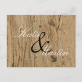 Rustic Wedding Brown Woodgrain Foto Hartelijk dank Briefkaart (Voorkant)