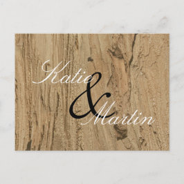 Rustic Wedding Brown Woodgrain Foto Hartelijk dank Briefkaart