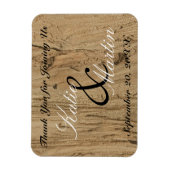 Rustic Wedding Brown Woodgrain Foto Hartelijk dank Magneet (Verticaal)