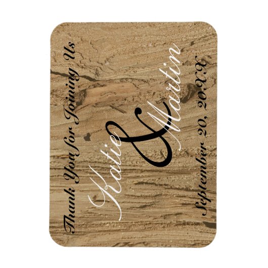Rustic Wedding Brown Woodgrain Foto Hartelijk dank Magneet (Verticaal)