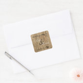 Rustic Wedding Brown Woodgrain Foto Hartelijk dank Vierkante Sticker (Envelop)
