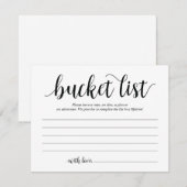 Rustic Wedding bucket list Card, Advice Card Kaart (Voorkant / Achterkant)