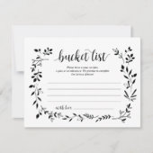 Rustic Wedding bucket list Card, Advice Card Kaart (Voorkant)