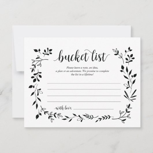 Rustic Wedding bucket list Card, Advice Card Kaart (Voorkant)