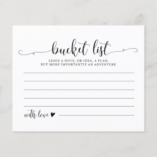 Rustic Wedding Bucket List Ideeën (Voorkant)