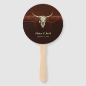 Rustic Wedding Bull Skull Brown Land Western Handwaaier (Voorkant)