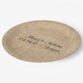 Rustic Wedding Burlap - Aangepersonaliseerde namen Papieren Bordje (Gekanteld)