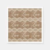 Rustic Wedding Burlap Lace Love Servetten (Voorkant)