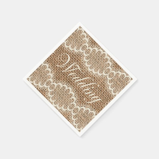 Rustic Wedding Burlap Lace Servetten (Hoek)