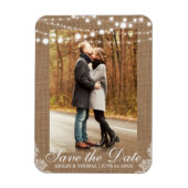 Rustic Wedding Burlap Lights Save the Date Magneet (Verticaal)