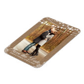 Rustic Wedding Burlap Lights Save the Date Magneet (Linkerzijde)