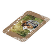 Rustic Wedding Burlap Lights Save the Date Magneet (Linkerzijde)